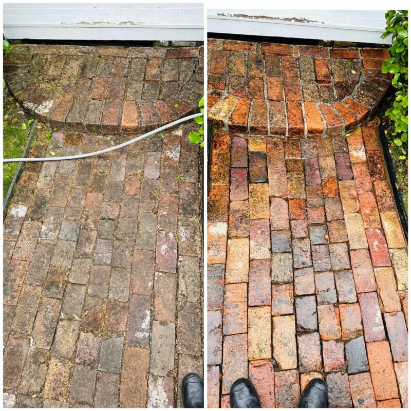 before and after water blasting